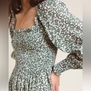 Trovata Birds of Paradis Smocked Midi Dress